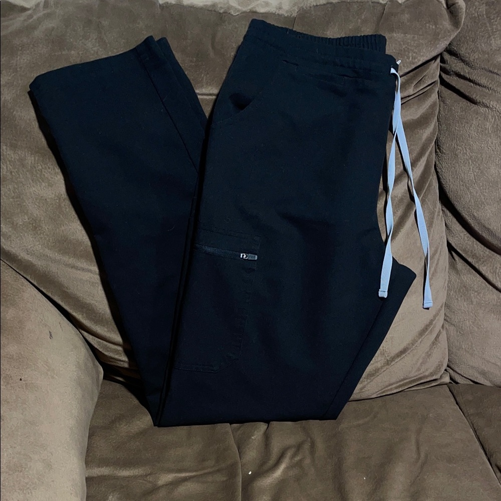 Figs Men's Dark Jogger Pants with Light Gray Drawstring